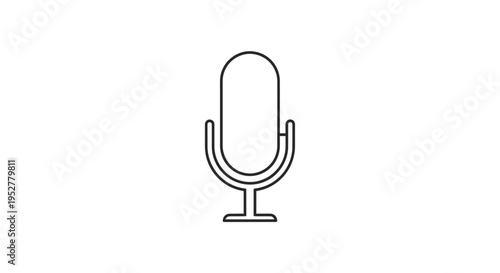Retro Microphone Icon, Vintage Audio Recording Symbol, Classic Music Equipment