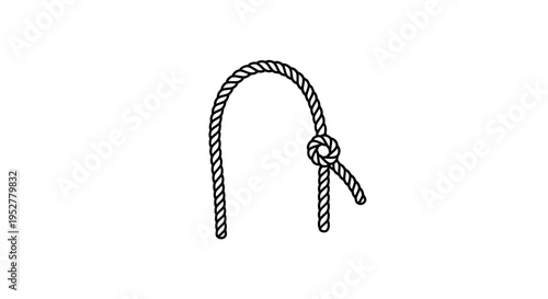 Rope Knot: Bowline Knot Illustration, Nautical, Sailing, Marine, Decorative Element