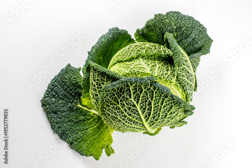 Savoy cabbage isolated on white background