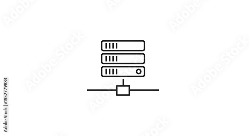 Server Rack Icon: Data Storage, Network Technology, Cloud Computing, Database Server