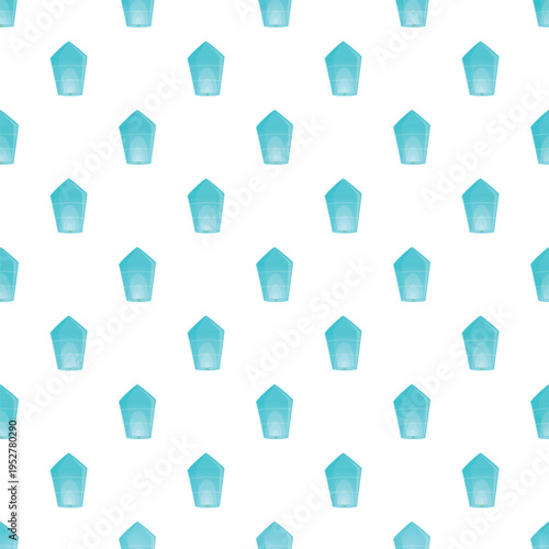 Blue sky lanterns creating a light and airy seamless pattern