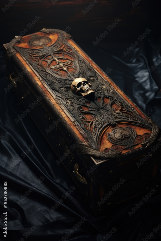 custom made wallpaper toronto digitalA wooden box with a skull on top. Perfect for Halloween decorations or spooky themed projects.