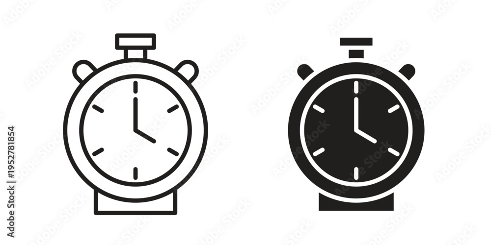 Fototapeta premium Stopwatch icon Symbol for App and Web UI Design Vectors