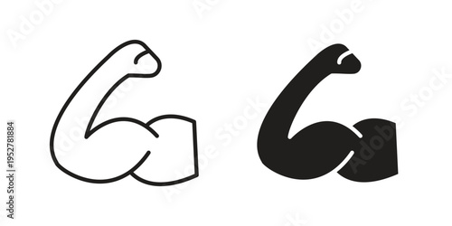 Strong arm icon Symbol for App and Web UI Design Vectors