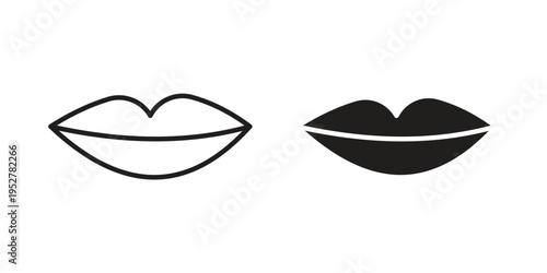 Thin lips icon Symbol for App and Web UI Design Vectors