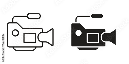 Video camera icon Symbol for App and Web UI Design Vectors