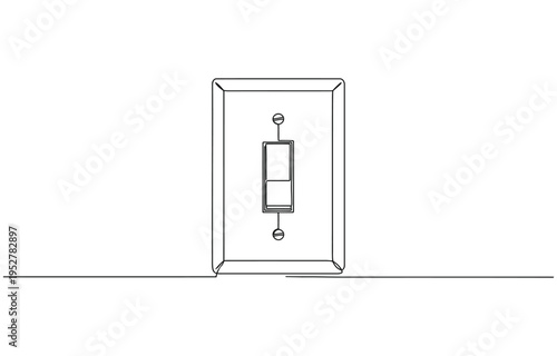 Continuous one line drawing of Hand turn off the light for save electricity.