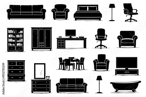 Silhouette collection of home furniture and accessories.
