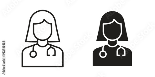 Woman Doctor icon Symbol for App and Web UI Design Vectors