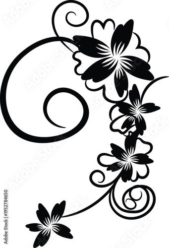Abstract floral vector background with butterflies and decorative nature elements