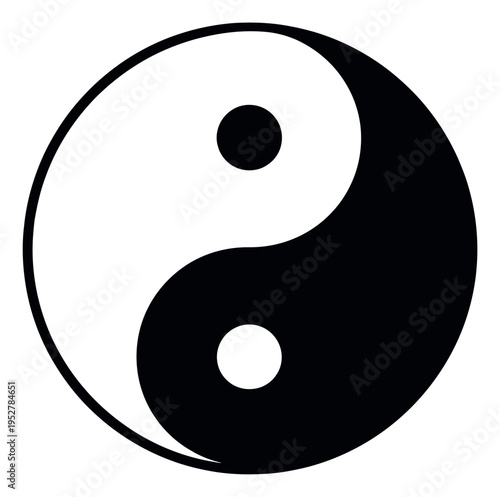 Graphic illustration of a Yin Yang symbol depicting balance and harmony for spiritual concepts