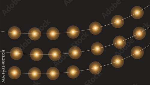 Warm Fairy Lights Over Dark Backdrop