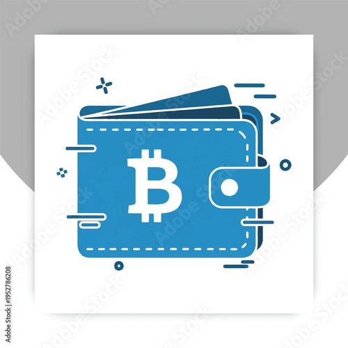 Isolated Bitcoin Wallet Icon – Digital Cryptocurrency Wallet Vector Illustration