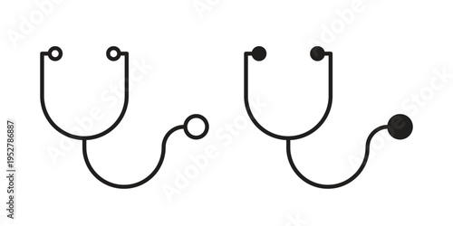 Stethoscope icon. filled flat sign for mobile concept. glyph and line symbols