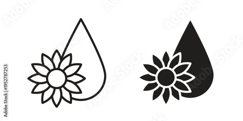 Sunflower oil icon. filled flat sign for mobile concept. glyph and line symbols