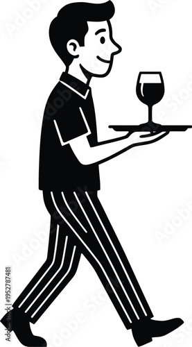 Relaxation illustration man lying wine lifestyle leisure concept