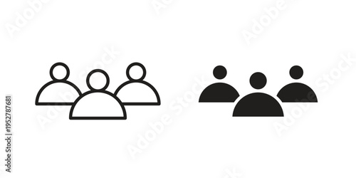 Team icon. filled flat sign for mobile concept. glyph and line symbols