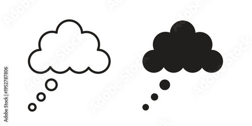 Think bubble icon. filled flat sign for mobile concept. glyph and line symbols