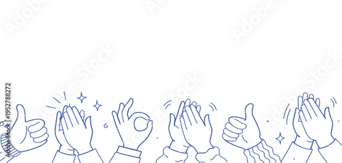 hands and gestures, hand drawn illustration, poster, logo, print design template, business cooperation and teamwork concept.Vector simple linear