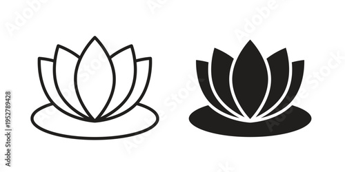 Water lily icon. filled flat sign for mobile concept. glyph and line symbols