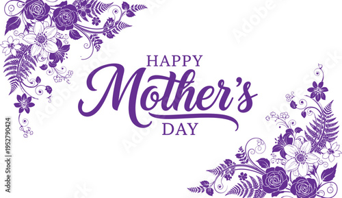 Happy mother's day greeting card with floral design