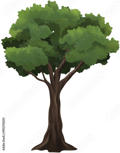 Detailed botanical illustration of a broadleaf tree suitable for nature, environmental, or educational content.