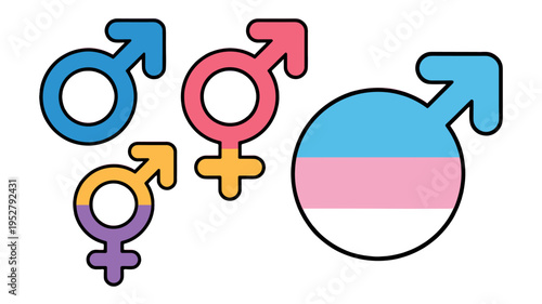 Diverse gender symbols reflecting inclusivity and equality.