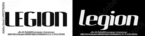 Legion Sport Modern Future Logo Alphabet Font and Number. Typography abstract italic bold fonts technology, sport, movie brand and logos. vector illustration