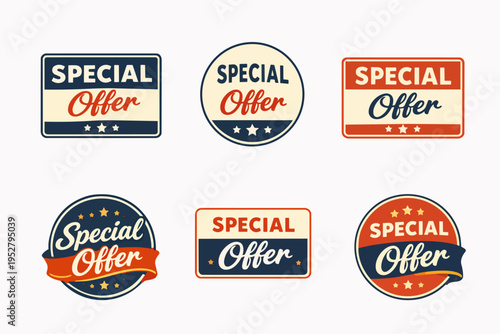 Special offer badges collection with retro design for sales and marketing promotions
