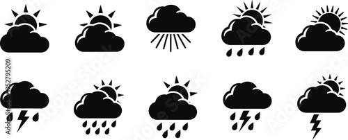 Weather forecast icons set