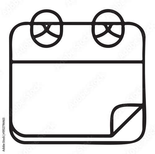 Torn Calendar Icon with Peace Signs on White Background