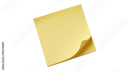 Bild auf Leinwand A stack of yellow sticky notes isolated on transparent background cut out