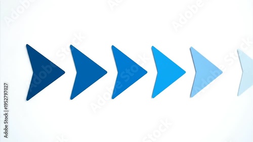 Three blue arrows pointing right on white background