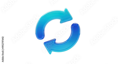 Blue Recycle Arrows Symbol Logo.