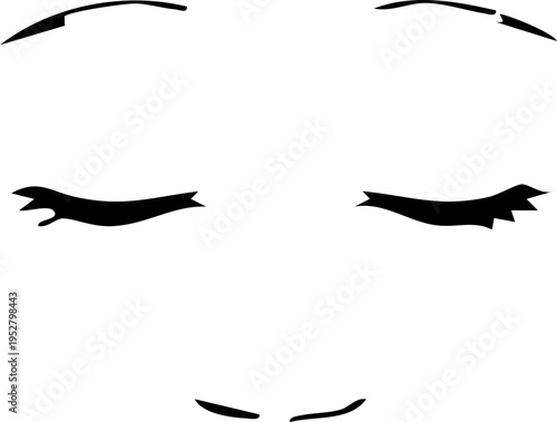 Calm Closed Eyes Simple Face Expression