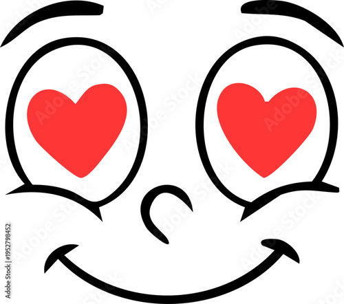 Heart Eyes In Love Cartoon Expression