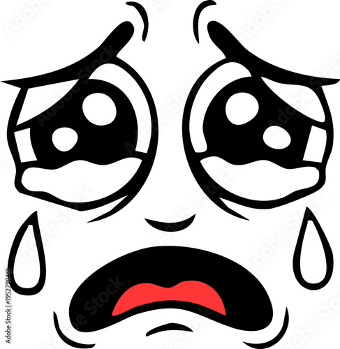 Sobbing Crying Loud Sad Face Illustration