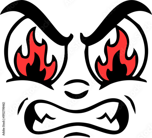 Angry Fire Eyes Rage Character Face