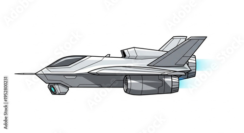 Futuristic aircraft design with sleek lines and advanced technology, ready for flight.