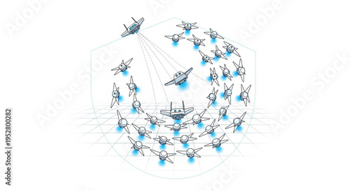 Complex network visualization depicting interconnected nodes and data flow, abstract concept.