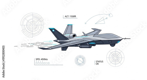 Modern stealth fighter jet design with advanced technology and aerial combat capabilities.