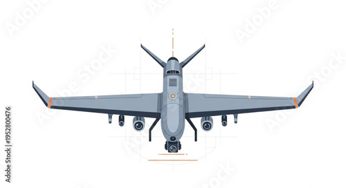 Aerial view of a modern unmanned aerial vehicle with advanced technology.