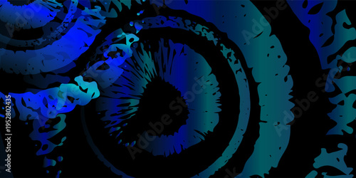 Abstract circular grunge design, concentric rings with rough brush textures, modern digital abstract art