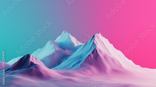 Alien planet landscape with crystalline mountains, geological surrealism