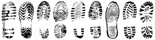 Shoeprints set. Collection of sole prints. Vector illustration