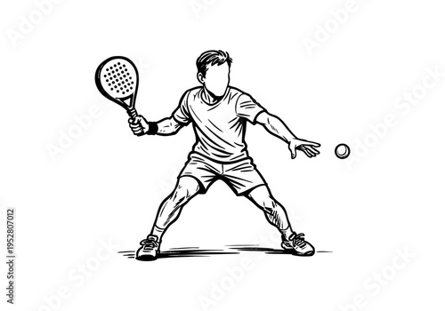 Padel hand drawn simple sketch vector illustration