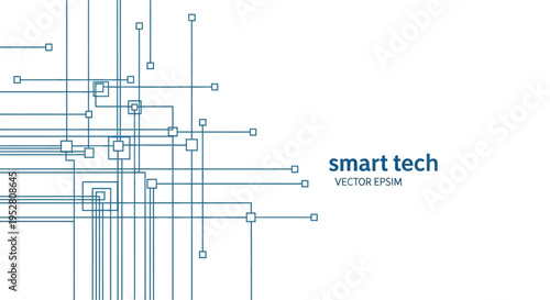 Abstract Smart Technology Network Connections Digital Circuitry.