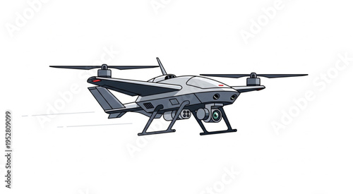 Advanced Drone Design - A Detailed Illustration of Modern Unmanned Aerial Vehicle.