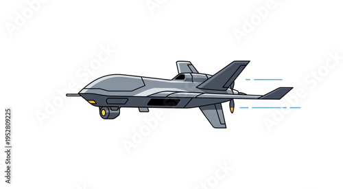 Illustration of a modern military drone in flight.