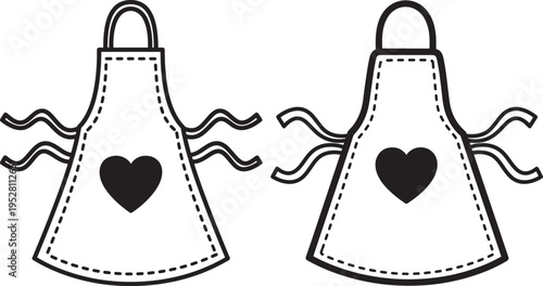 Icon of two aprons with heart silhouette